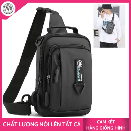 (Balo Mini)Túi đeo chéo nhiều kiểu nam TIFU 149 cao cấp chống nước - Tặng cáp sạc kèm cổng USB đựng được ipad 7,9 in