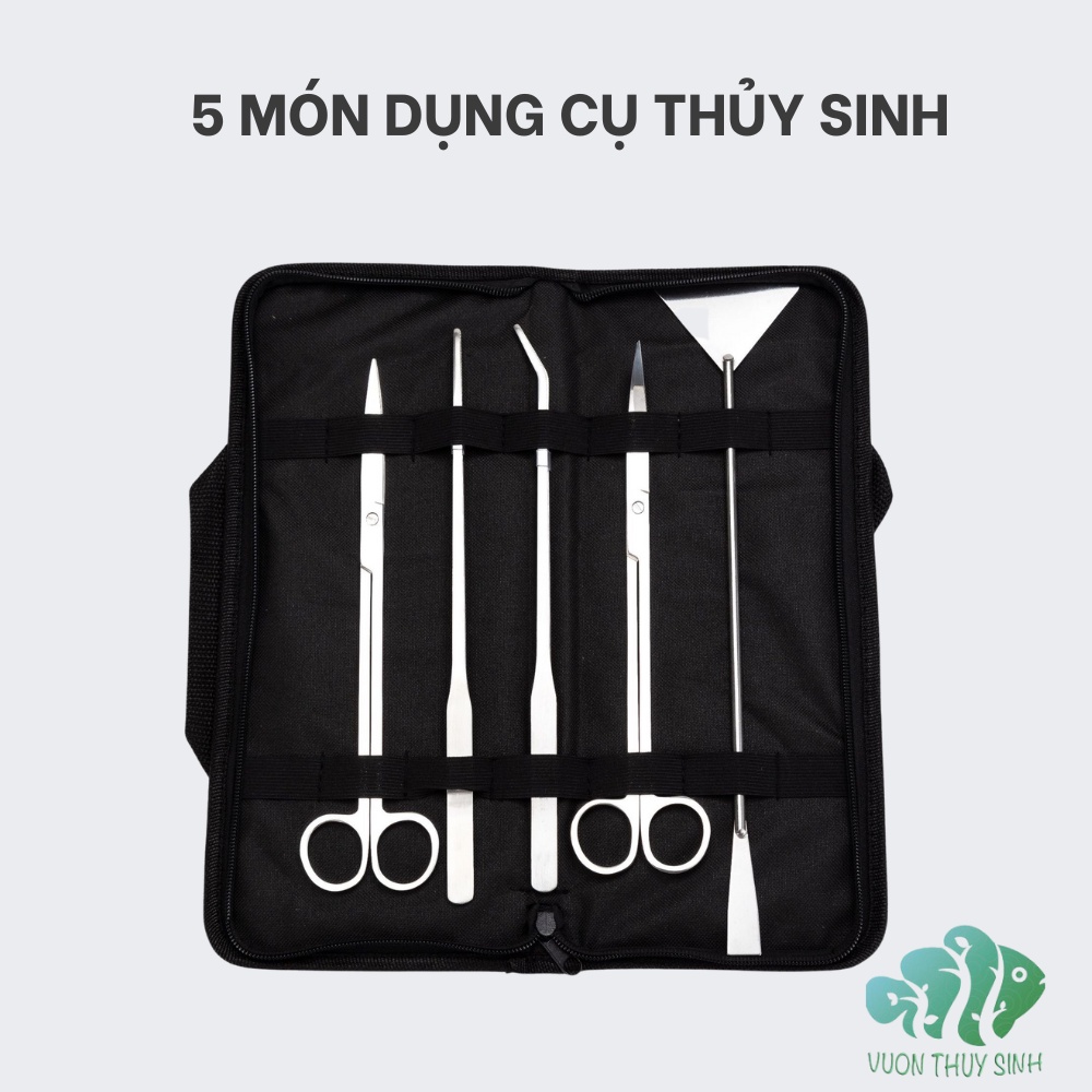 Combo 5 món dụng cụ chăm sóc thủy sinh chất liệu inox