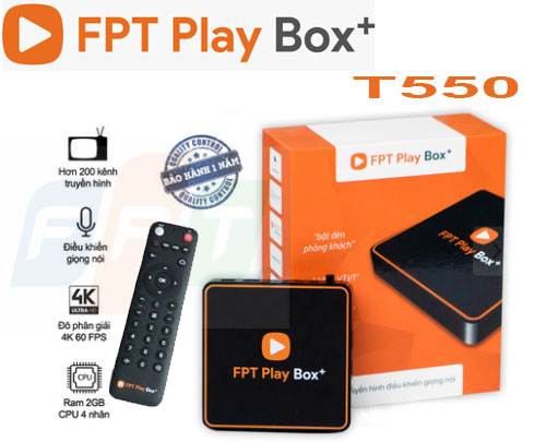 FPT PLAY BOX 2020 + Android 10 + 4K Model S550/T550 RAM 2GB Có Điều Khiển Bằng Giọng Nói - Tặng 1 năm gói Gia đình và 1 tháng VIP trị giá 600k