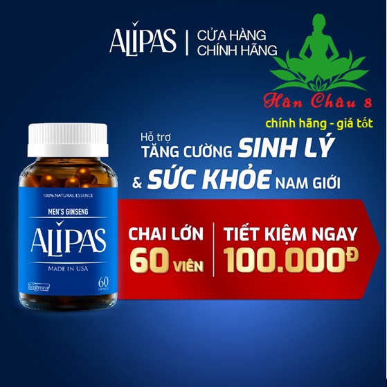 Viên uống ALIPAS hỗ trợ sức khỏe tăng cường sinh lý nam hộp 60 Viên