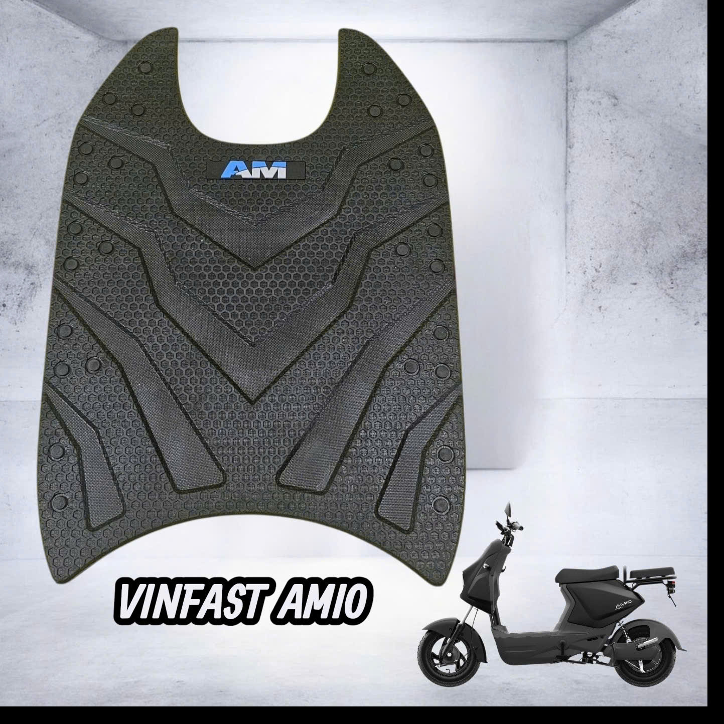Thảm Lót Chân Xe Điện Vinfast AMIO Cao Su Cao Cấp Chống Trơn Trượt, Dày, Chống Thấm Nước (MS10)