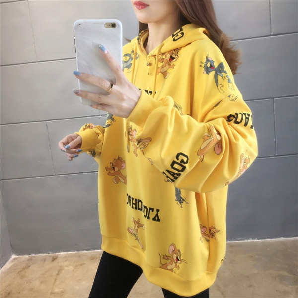 [HCM]ÁO KHOÁC HOODIE NỮ CUTE FROM RỘNG TOM VÀ JEERY DUYÊN DÁNG XINH ĐẸP 2020 NEW SKY MAX fashion