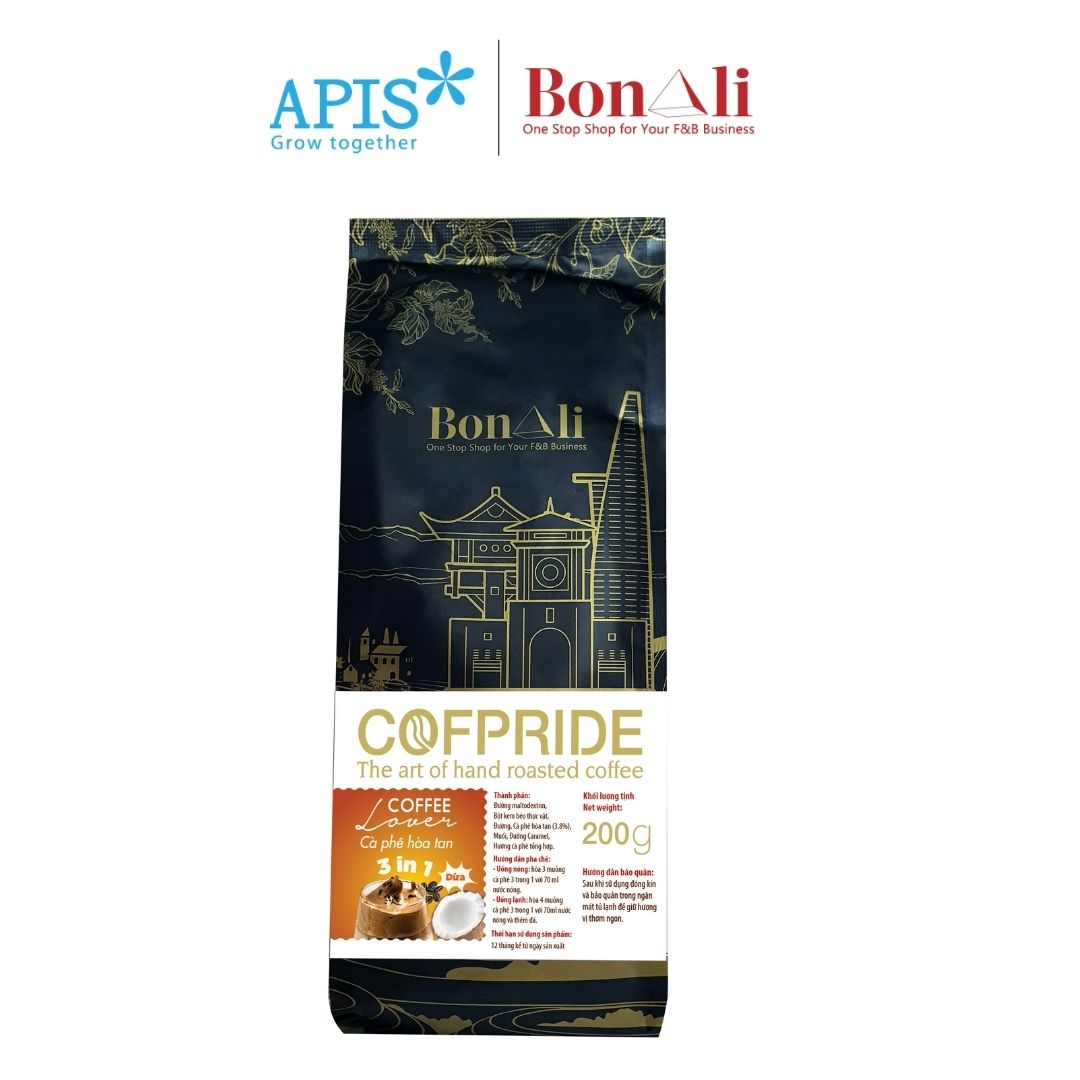 1 túi 200g cà phê cofpride lover 3 in 1 cốt dừa - thơm ngon