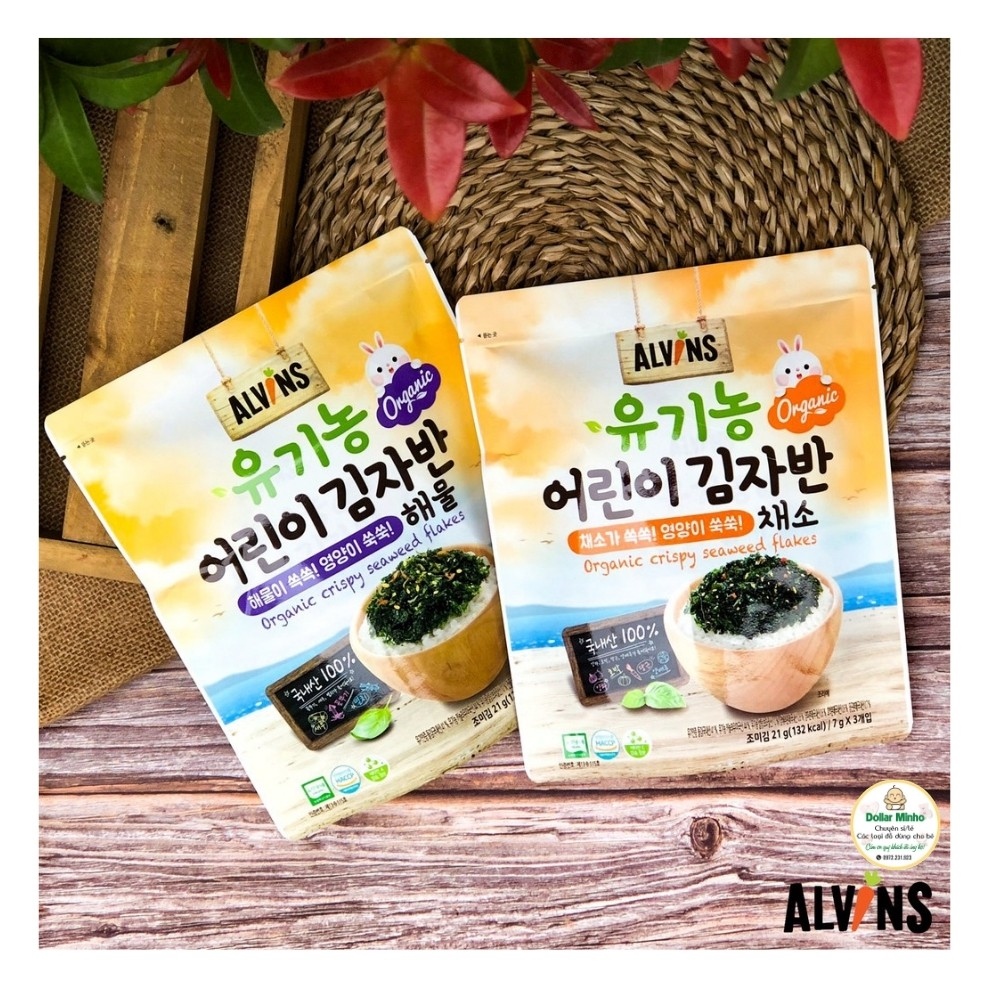 Rong biển rắc cơm hữu cơ Alvins cho bé 15m HOT SALE