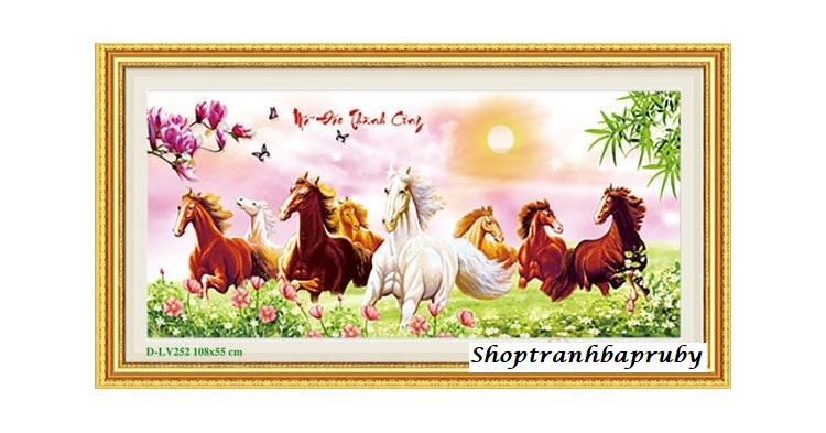 Tranh đính đá mã đáo thành công lv252 kích thước 108 x 55 cm