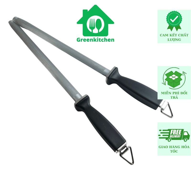 Cây mài liếc dao ZHILV thép cacbon siêu cứng, thanh liếc dẹt, đầu nam châm, dài 45cm