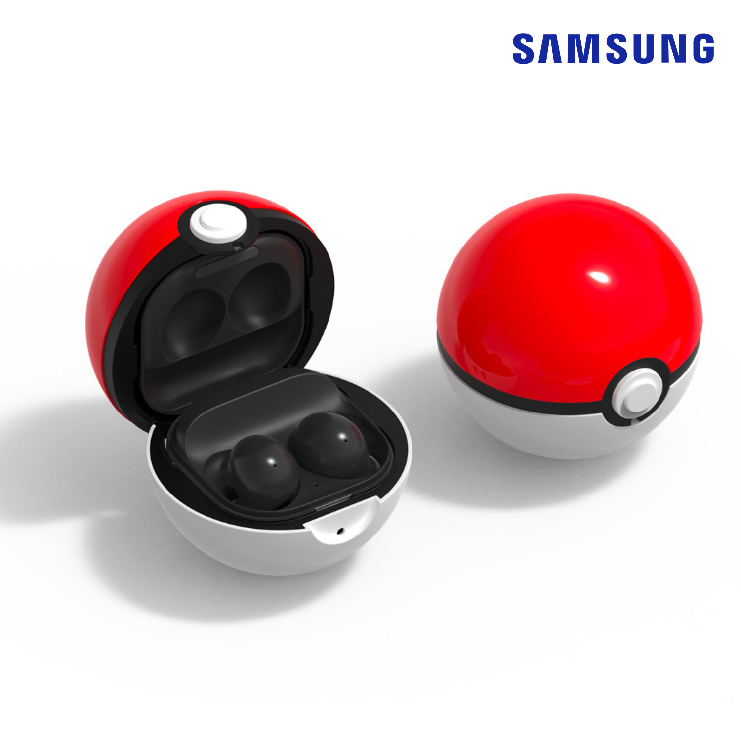 Ốp bảo vệ pokemon - monster ball dành cho galaxy buds live / buds pro / buds 2 / buds 2 pro
