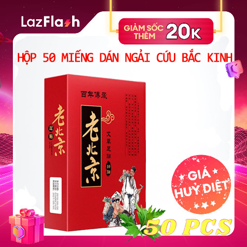 HOÀN TIỀN 15% - Hộp 50 Miếng dán ngải cứu Bắc Kinh thải độc tố qua gan bàn chân giúp giấc ngủ ngon hơn đẹp da giảm nóng trong người táo bón đầy bụng đầy hơi Xoa Dịu Cơn Đau Nhức Xương Khớp