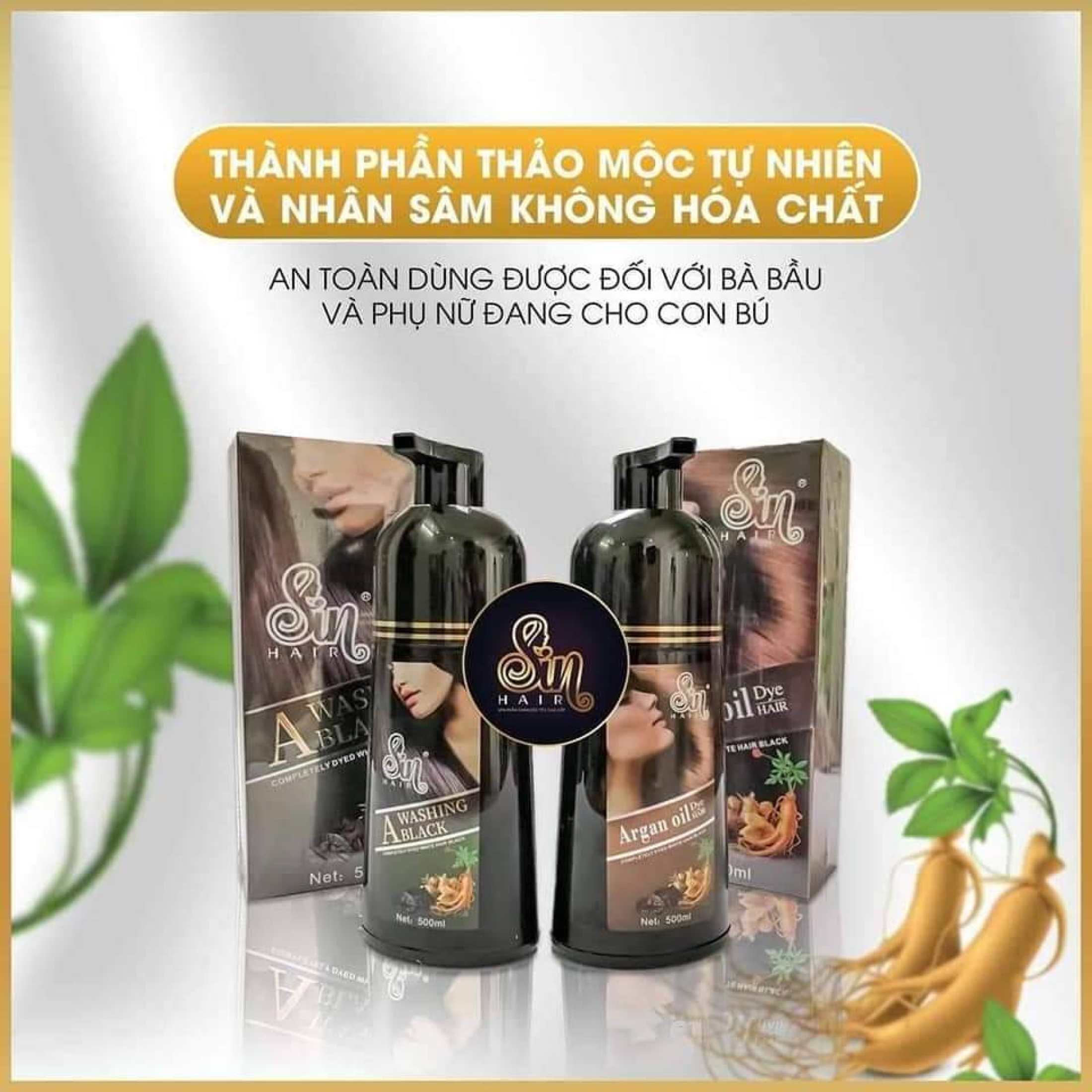 [HCM]Dầu gội phủ bạc nhân sâm SIN HAIR của Nhật