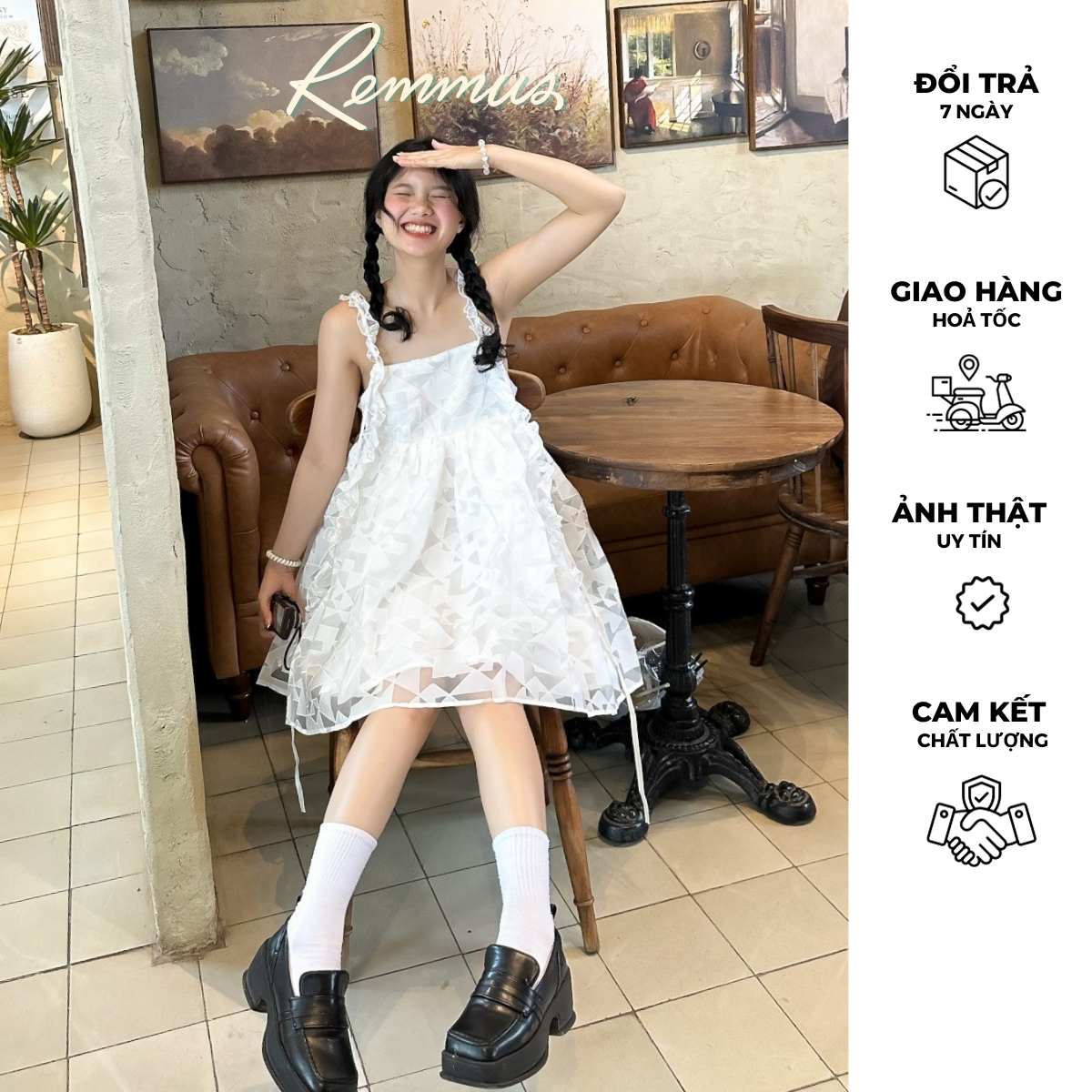 Ha eun babydoll - đầm ren 2 lớp dễ thương cho nữ
