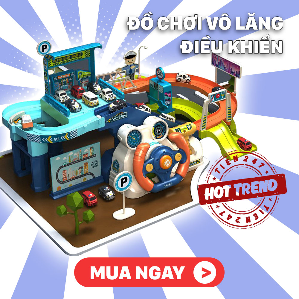 Đồ chơi vô lăng điều khiển ô tô kèm ga ra - bãi đỗ xe - do choi vo lang dieu khien o to kem gara - bai do xe - Luna Baby