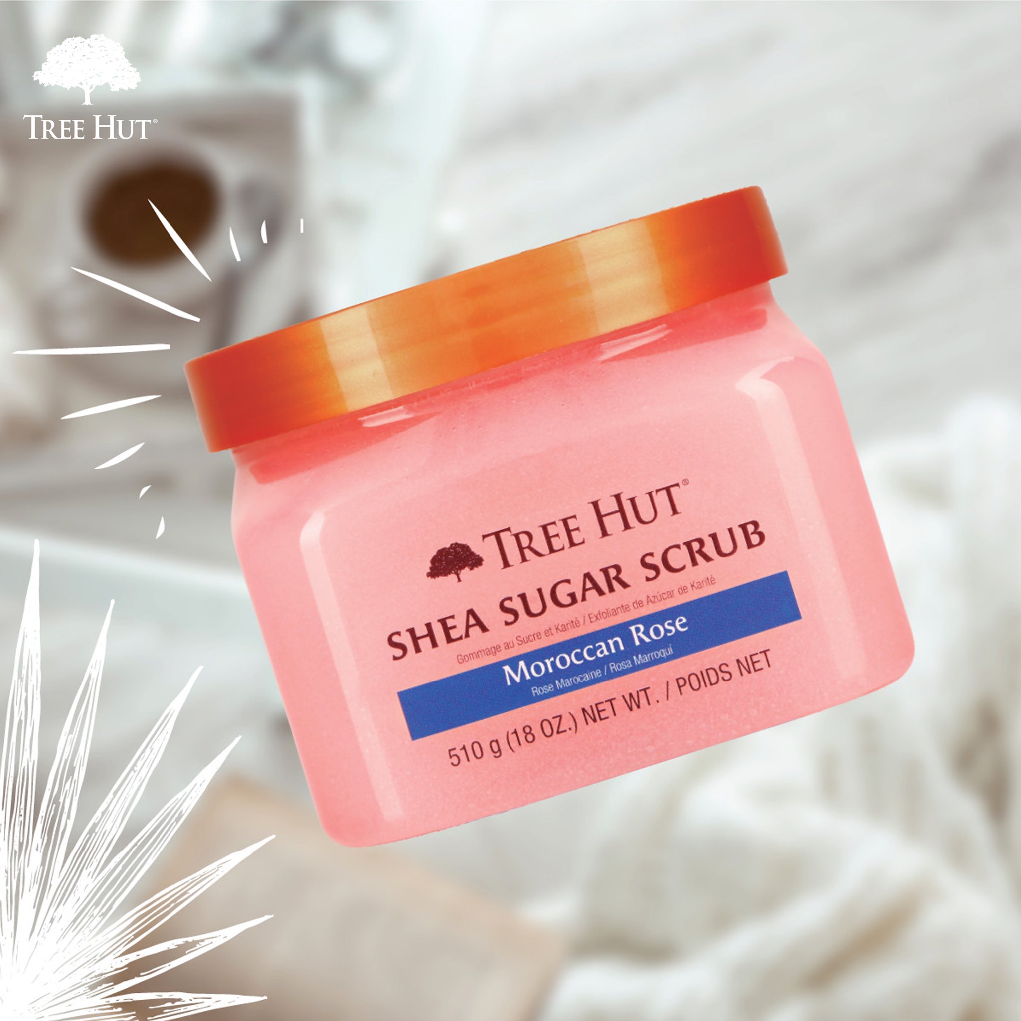 Tẩy tế bào chết cơ thể tree hut shea sugar scrub moroccan rose - 700323