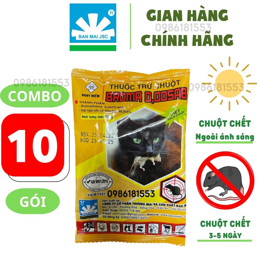 Combo 10 Gói Thuốc Diệt Chuột BROMA 0.005AB Sinh Học Ban Mai