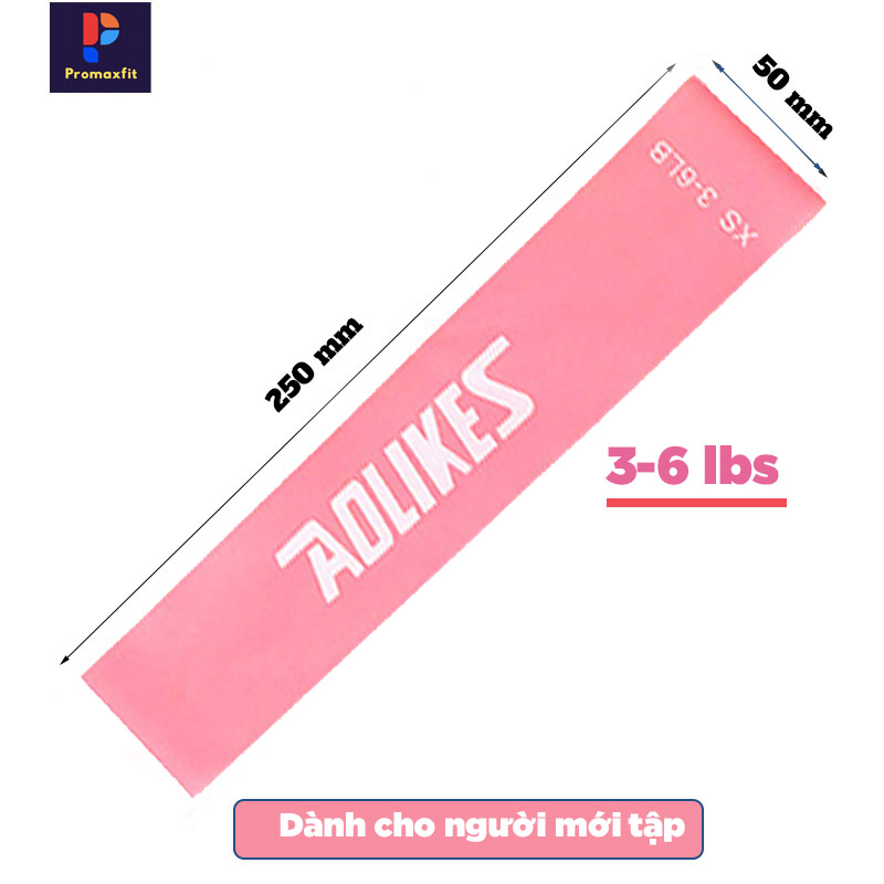 Dây kháng lực miniband tập gym chân mông tay đùi cao su đàn hồi ngũ sắc nam nữ