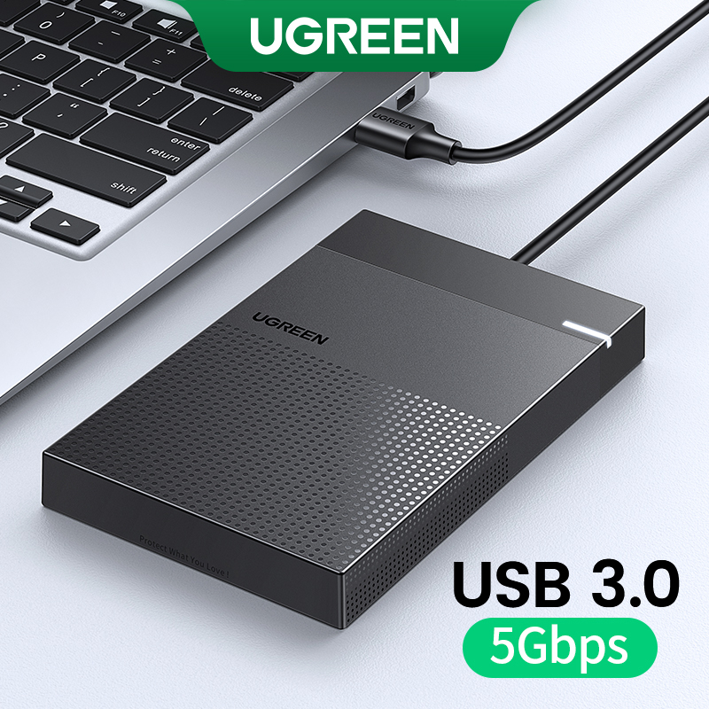 UGREEN HDD Case 2.5 SATA to USB 3.0 Adapter Hard Drive Enclosure for SSD Disk HDD Box Type C 3.0 Case HD External HDD Enclosure