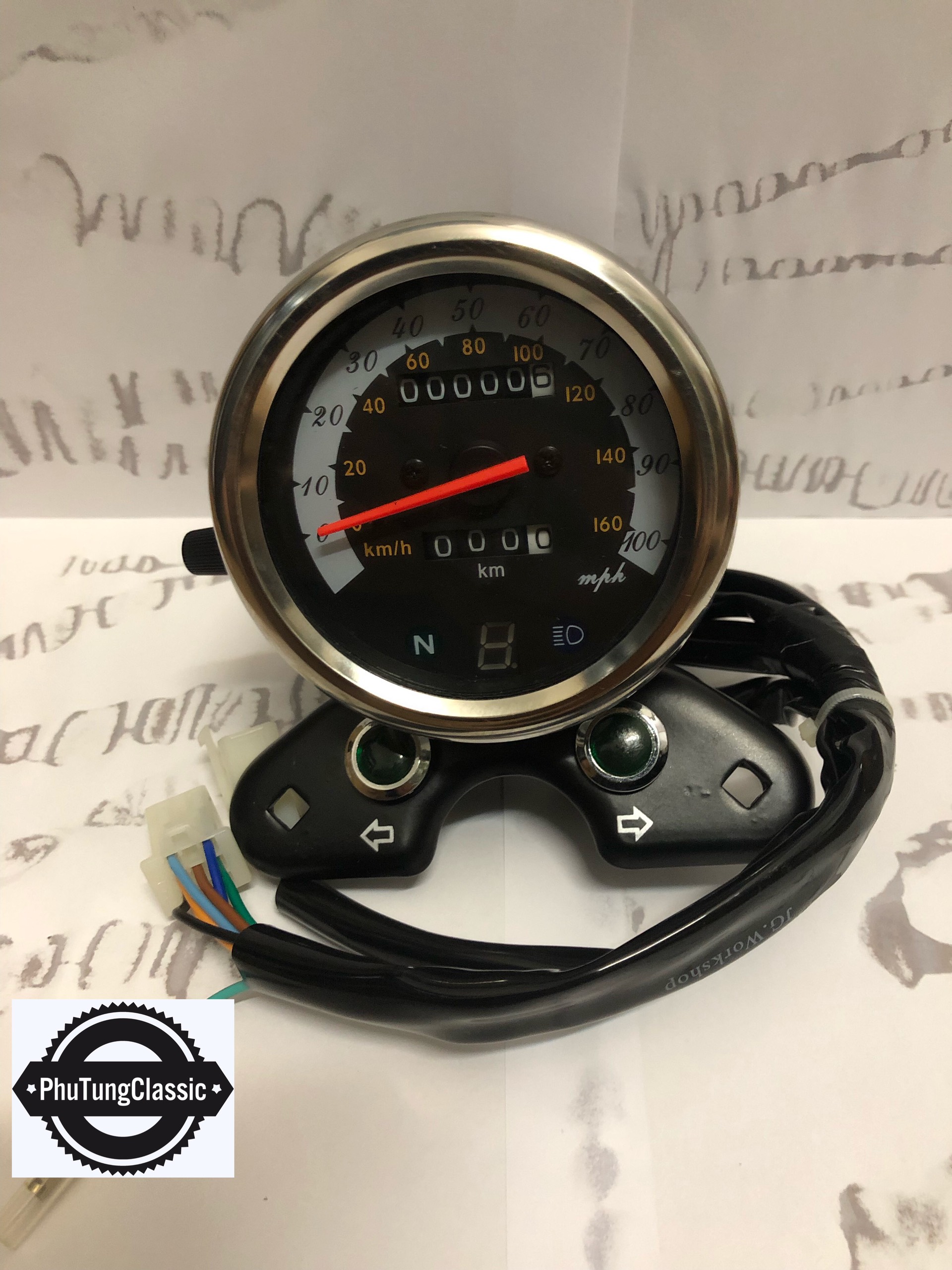 Đồng Hồ độ đo km classic loại lớn có kèm báo số cao cấp