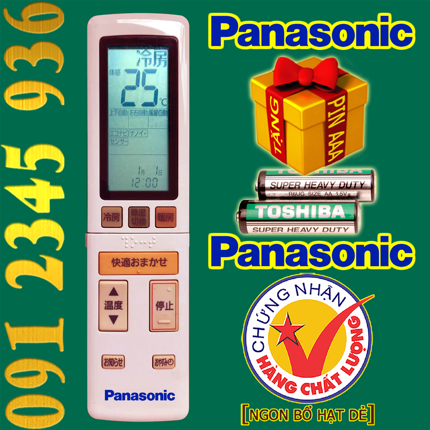 Điều khiển Panasonic + cho điều hòa .
