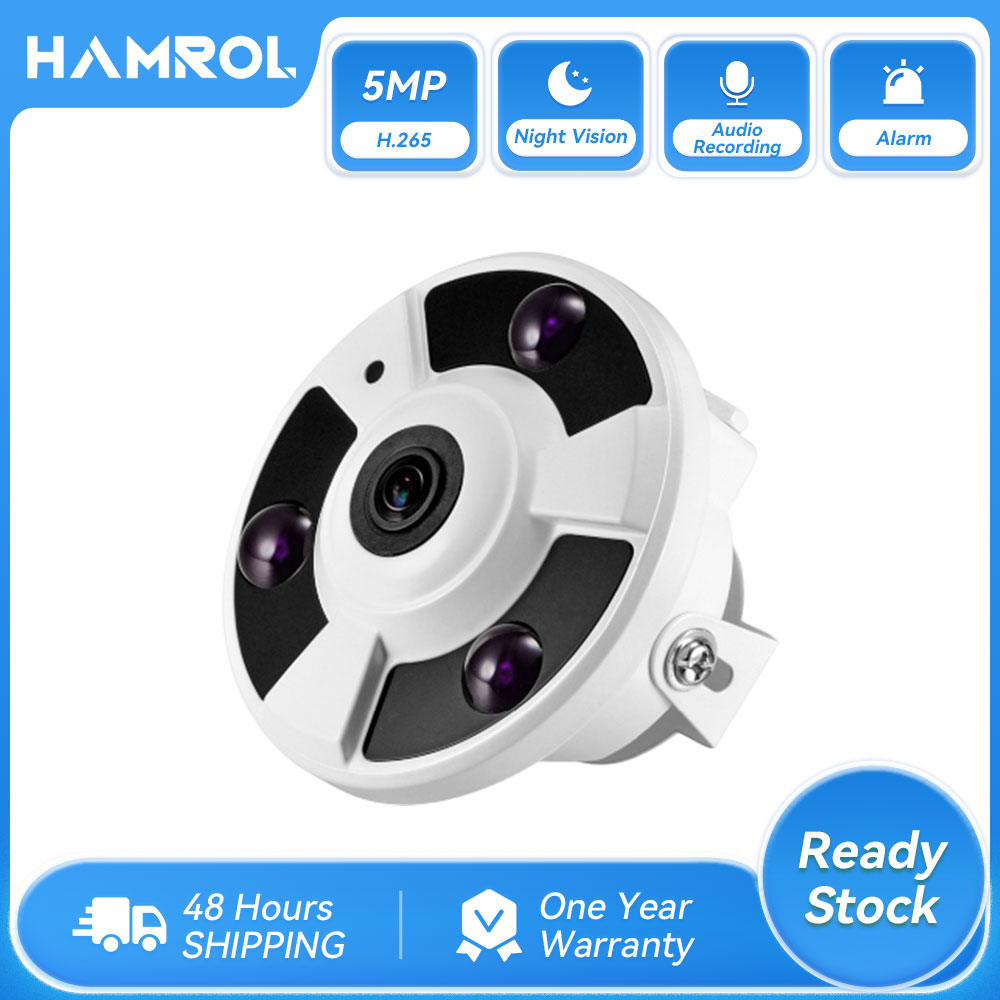 [Hot Deal][Phụ kiện số Hamrol]Camera Hamrol H.265 Kích thước Lens 1.7MM Fisheye độ phân giải 2MP / 3MP / 5MP Camera toàn cảnh IP Night tính năng giám sát ban đêm an toàn