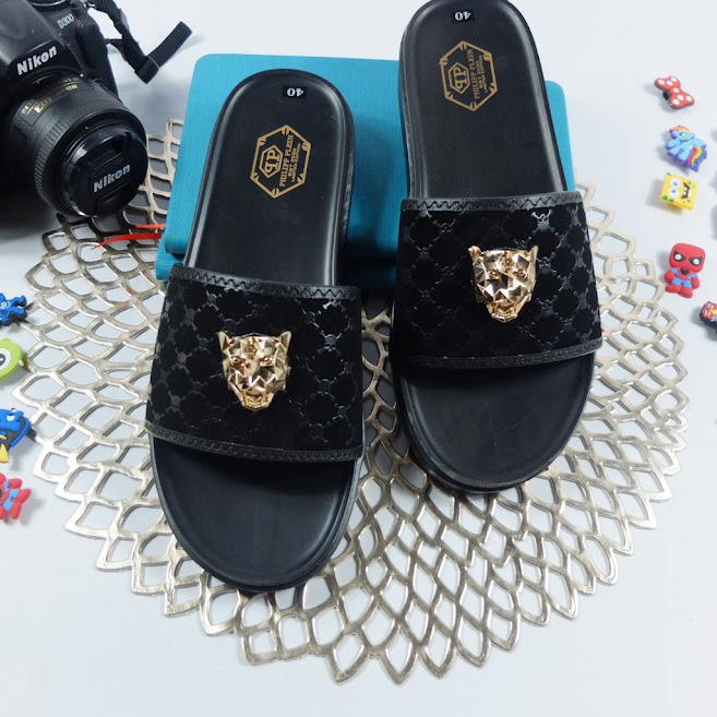 Dép quai ngang đầu lâu đính hổ - dép PLP cực chất 2021