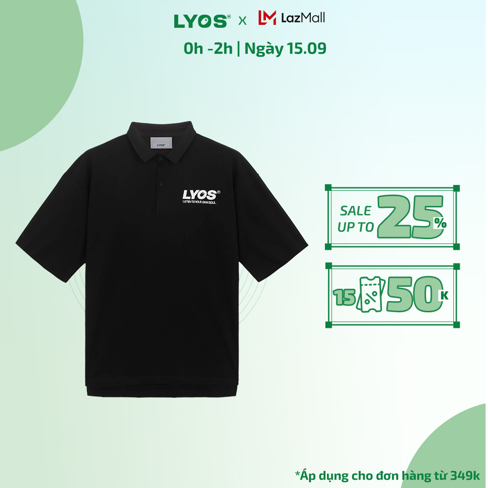 Áo polo lyos basic - đen