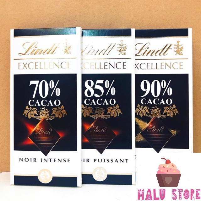 [HOT]Sô cô la đen đắng LINDT 70% / 85% / 90% thanh 100g  - Đức