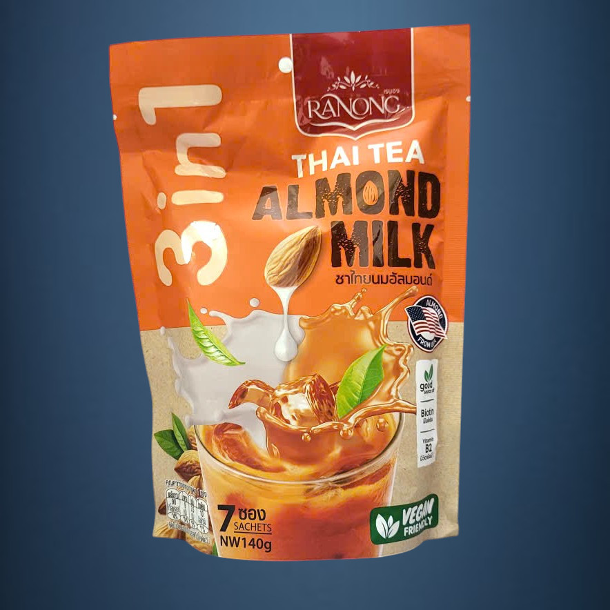 túi ĐỎ 140gr / 7 gói - TRÀ SỮA HẠNH NHÂN THÁI ĐỎ RANONG TEA 3 in 1 Instant Thai Tea Mix With Almond Milk
