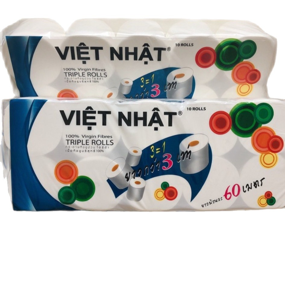 Giấy vệ sinh Việt Nhật 10 cuộn không lõi 3 lớp