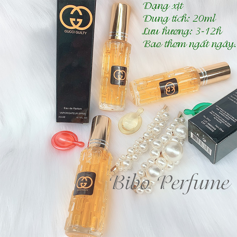 3 chai nước hoa nữ mini 20ml mùi guci guitly lưu 3-12h