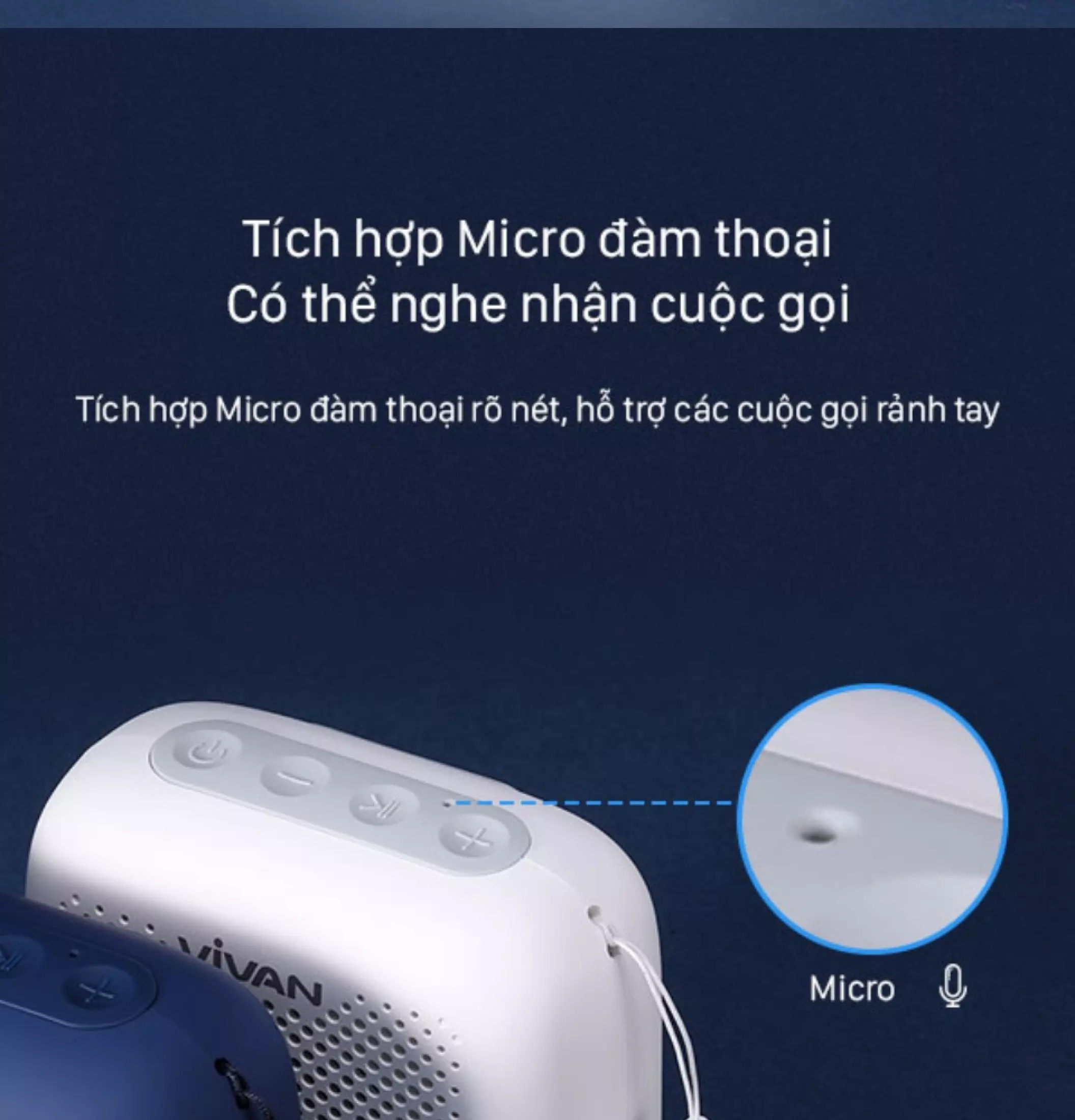 Loa Bluetooth 5.0 VIVAN VS1 Chống Nước IPX5 Công Suất 5W Siêu Nhỏ Gọn Pin