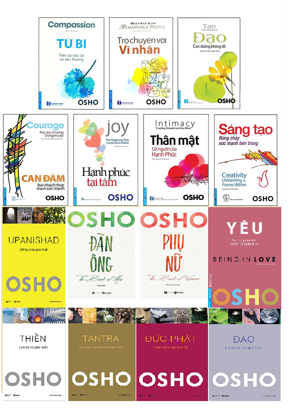 Combo 15 cuốn sách của tác giả OSHO.