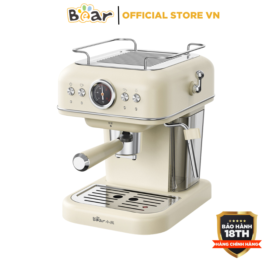 Máy pha cà phê espresso mini tự động bear kfj-e12r5, 950w, áp suất 20 bar, pha cafe bột, tạo bọt sữa , bh 18 tháng