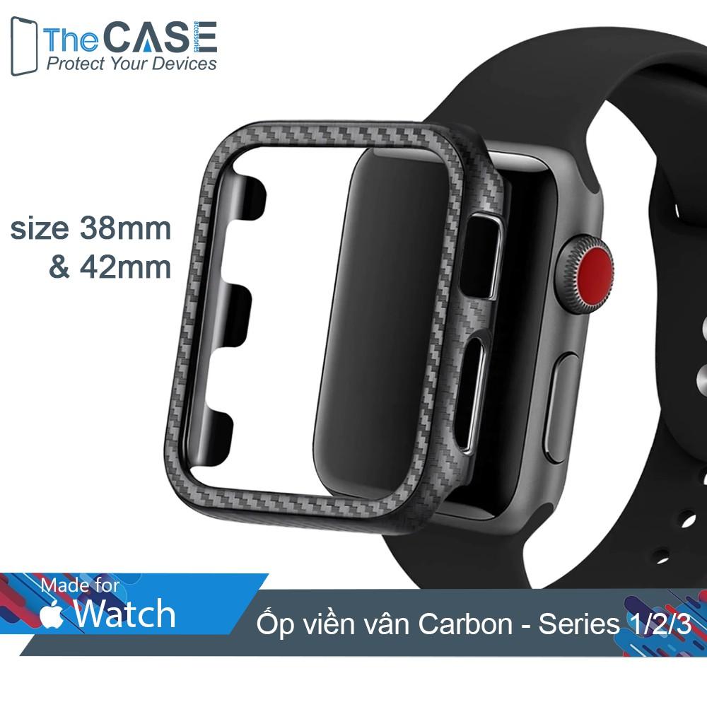 Ốp viền apple watch 1/2/3 vân carbon size 38mm/42mm