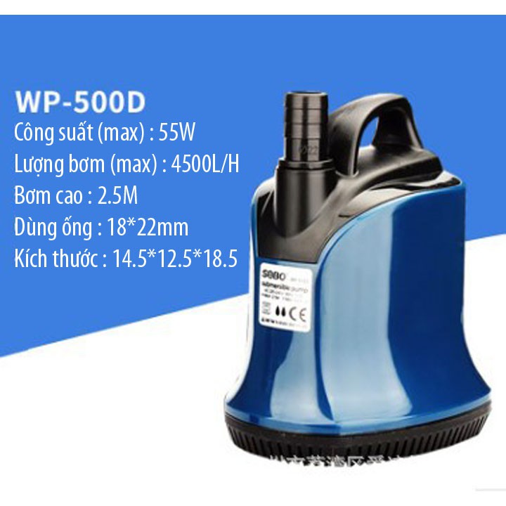 Máy Bơm Hút Đáy 360 Độ Sobo WP-500D
