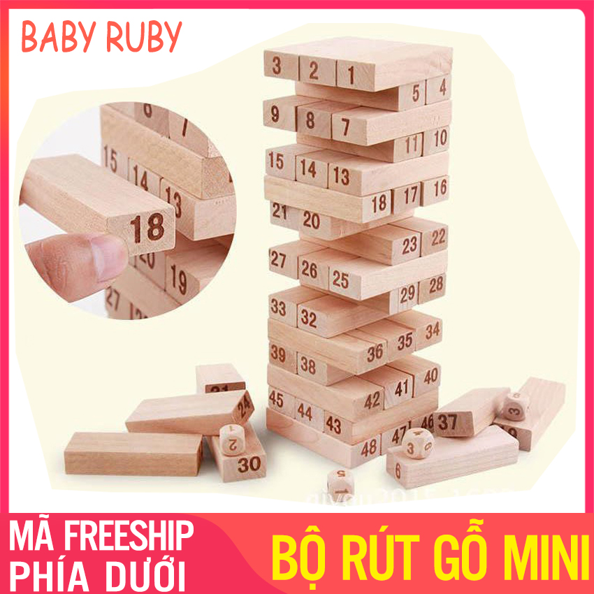 Bộ rút gỗ - 54 thanh, an toàn tuyệt đối, thư giãn tinh thần - bộ đồ chơi rút gỗ 54 thanh lớn, bộ rút gỗ loại lớn, bộ rút gỗ màu, bộ rút gỗ to, bộ rút gỗ màu, bộ rút gỗ rẻ, bộ rút gỗ - Baby Ruby