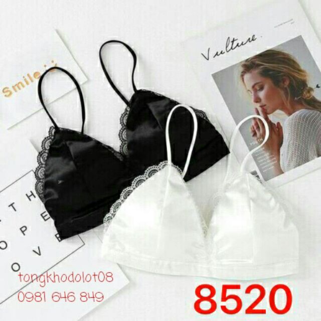 Áo bra lụa viền ren 8520