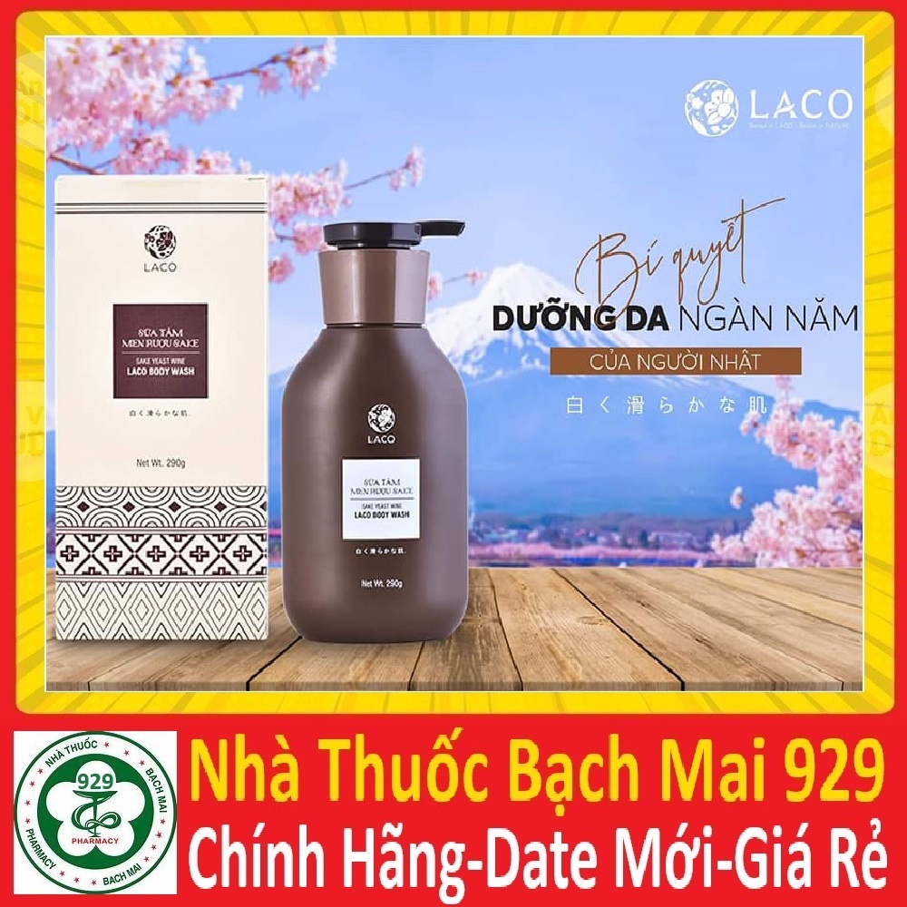 Sữa tắm men rượu Sake Laco 290 gram, da đẹp trắng sáng