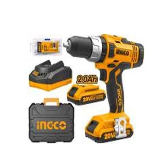 20v-13mm máy khoan dùng pin lithium hiệu ingco cdli2003 - 2 pin - 47 linh kiện