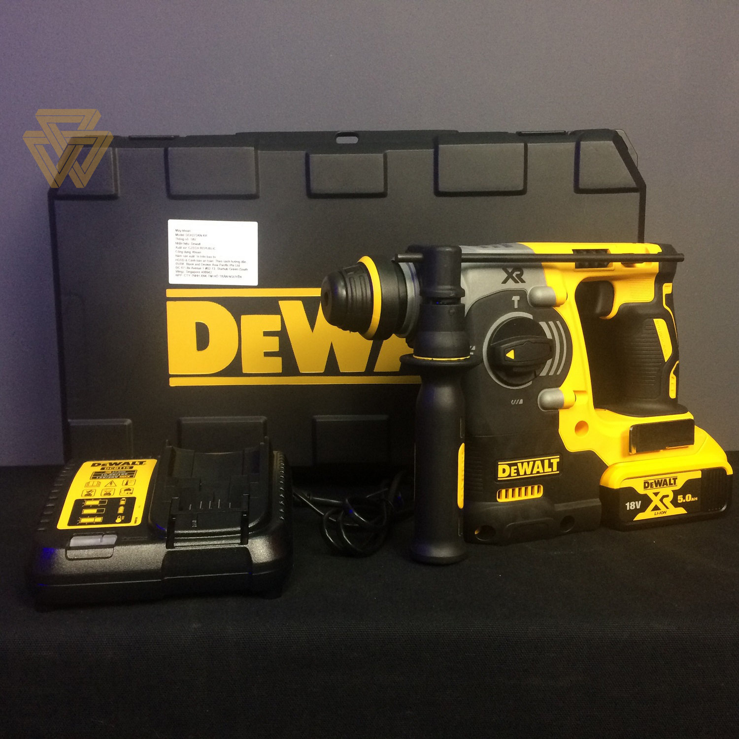 Bộ máy khoan đục bê tông pin 18v dewalt dch273p1