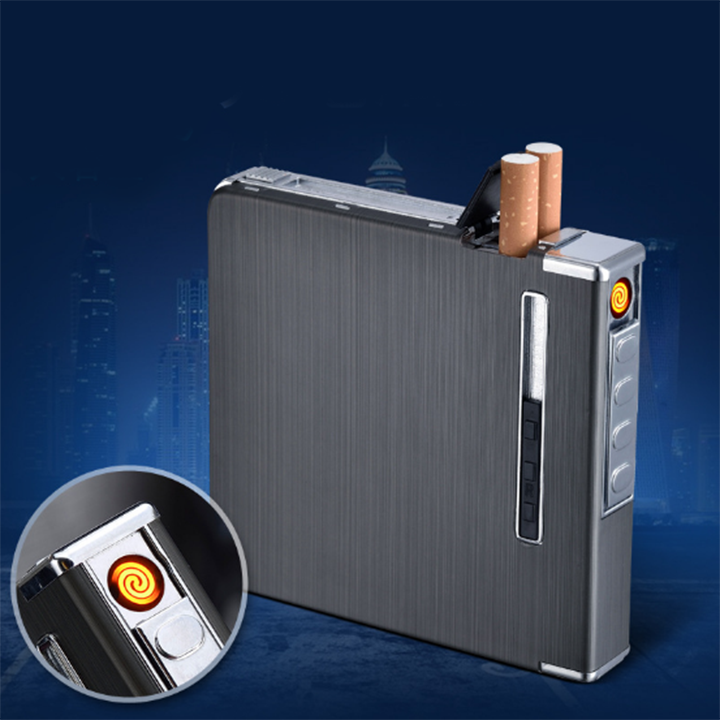 (Voucher 20k) hộp thuốc lá kiêm bật lửa, hộp đựng thuốc, hộp để thuốc kèm bật lửa