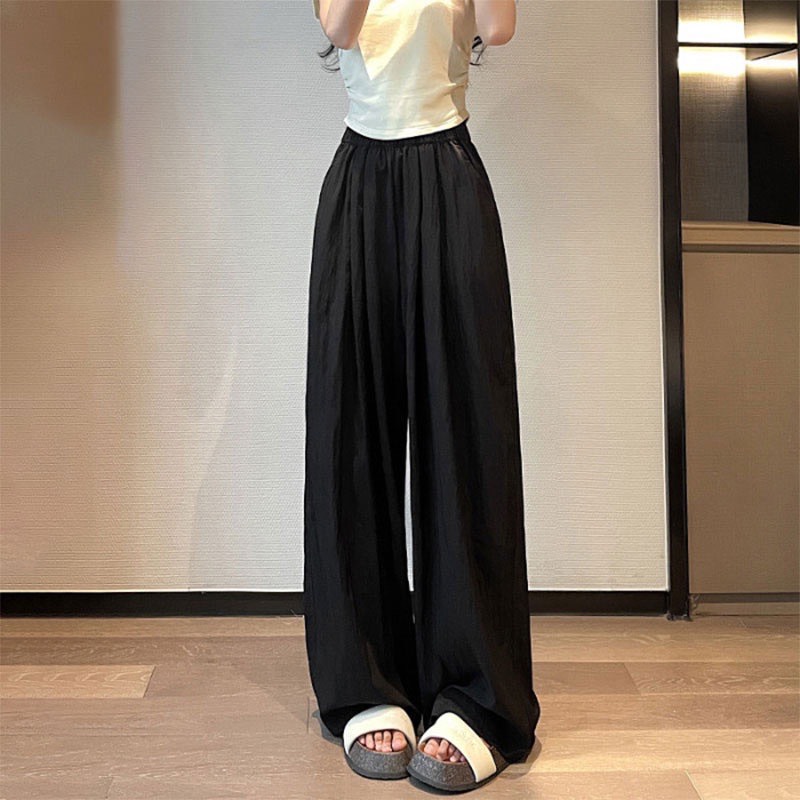 Quần đũi ống rộng chất vải tơ mát nhẹ, Quần suông cạp cao thiết kế trẻ trung style Hàn Quốc Xuongmaythaothuy