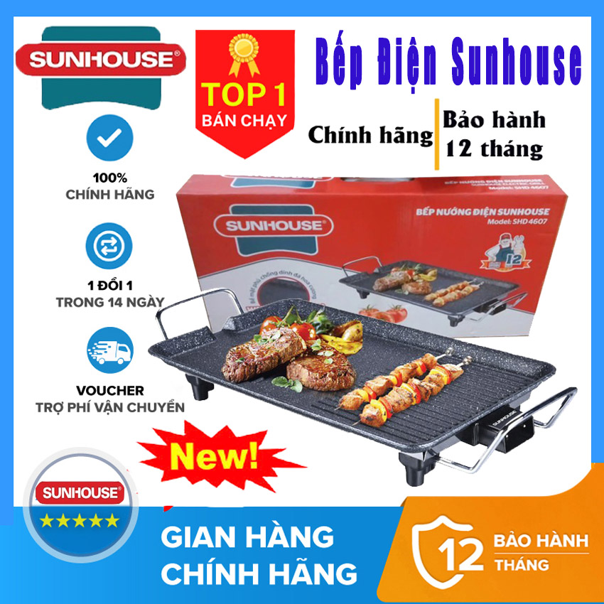 Bếp nướng điện sunhouse shd4607 công suất 1500w, bếp nướng điện không khói,bếp nướng điện .chảo nướng điện không khói,thiết kế thông minh,mặt bếp 2 lớp chống dính,tốc độ nướng cực nhanh,tiết kiệm điện năng bh12 tháng