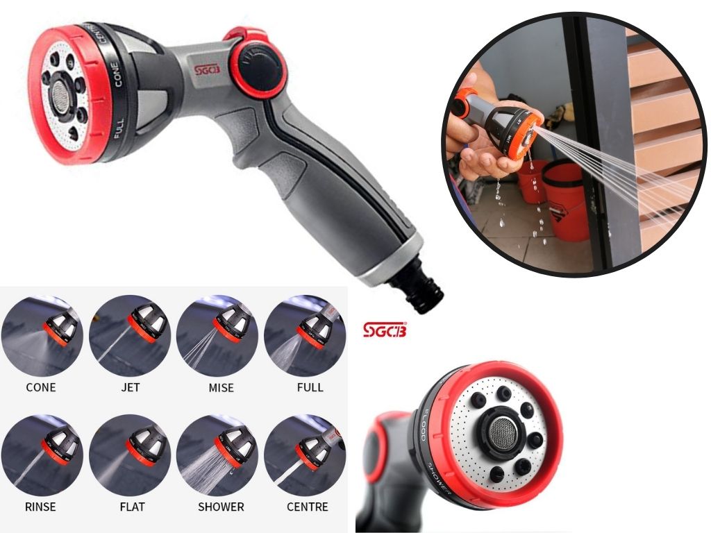 Vòi phun nước đa năng chính hãng sgcb 8 chế độ hỗ trợ chăm sóc xe sggd284