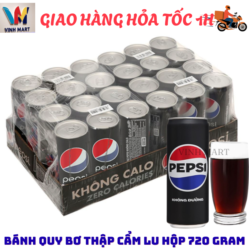 [ CHỈ GIAO CHO ĐƠN ĐẶT HỎA TỐC HỒ CHÍ MINH ]  Nước Ngọt Pepsi Không Đường Không Calo Thùng 24 Lon 320 Ml