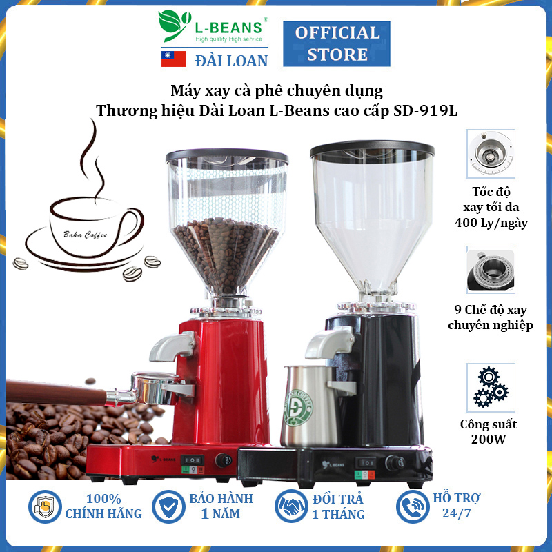 Máy xay cà phê chuyên dụng l-beans sd-919l - dung tích phễu xay: 1,5 lít - công suất: 200w - hàng nhập khẩu chính hãng