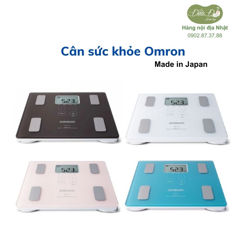 [NHIỀU MÀU] Cân sức khỏe Nhật Bản hiệu Omron HBF-214 - Đậu đỏ shop - Hàng Nhật nội địa