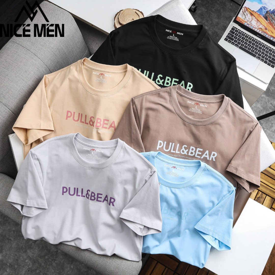 Áo Thun Nam Nữ Form Rộng, Áo Thun Unisex Vải Cotton 4 Chiều PULL&BEAR - NICEMEN