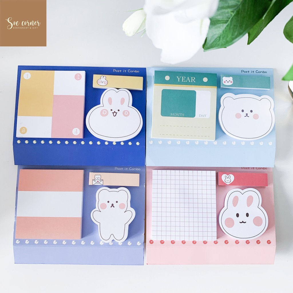 Set giấy note Post it 3 loại