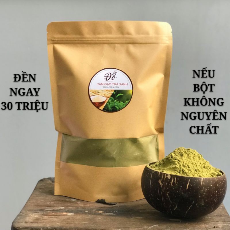 500g ; 1kg cám gạo trà xanh handmade thơm + sạch + mịn