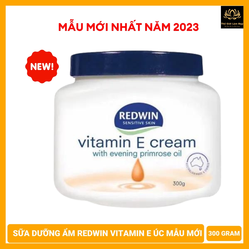 Kem sữa gel dưỡng thể ẩm Redwin Vitamin E body lotion face cream úc 300gram làm ẩm ủ trắng sáng phục hồi da mặt toàn thân khô dầu mụn mềm mịn màng nam nữ baby bé ngày đêm moisturizers skincare tay chân giảm nếp nhăn chống lão hóa nhanh rẻ-THẾ GIỚI LÀM ĐẸP