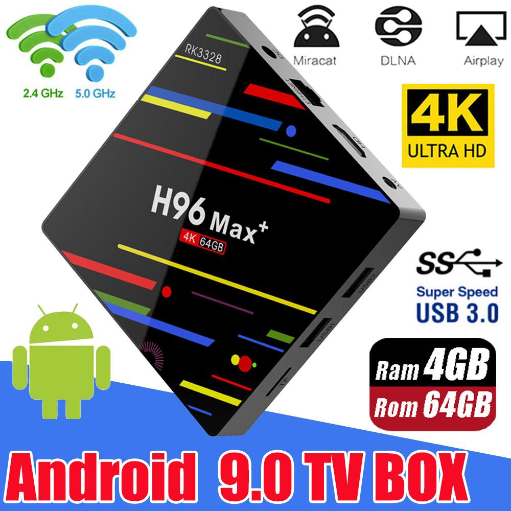 Hộp tv android 9.0 h96 max plus 4gb 64gb hộp tv thông minh - thích hợp xem youtube, netflix & k+